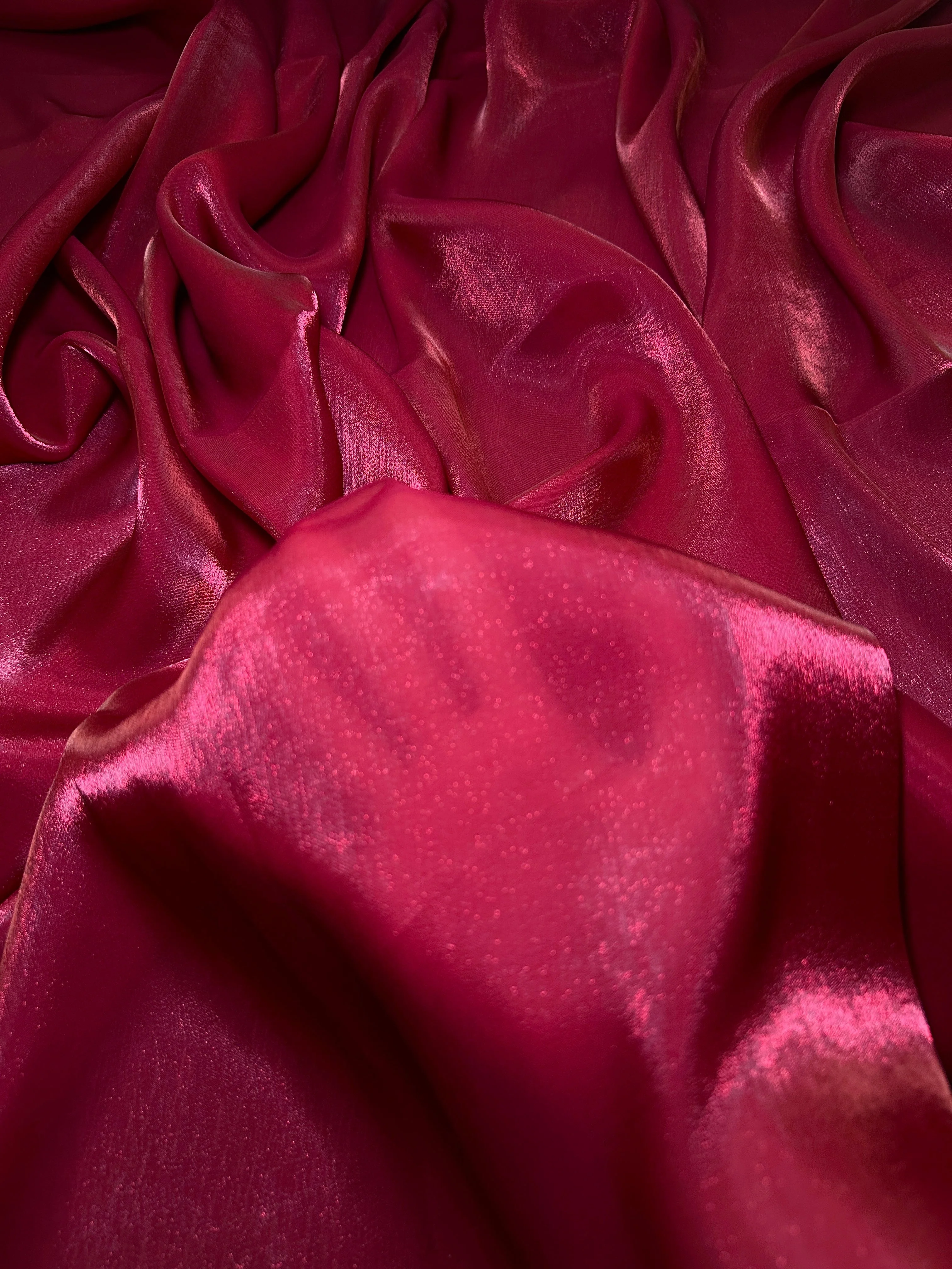 Wine Red Water Liquid Shimmery Chiffon - Image 6