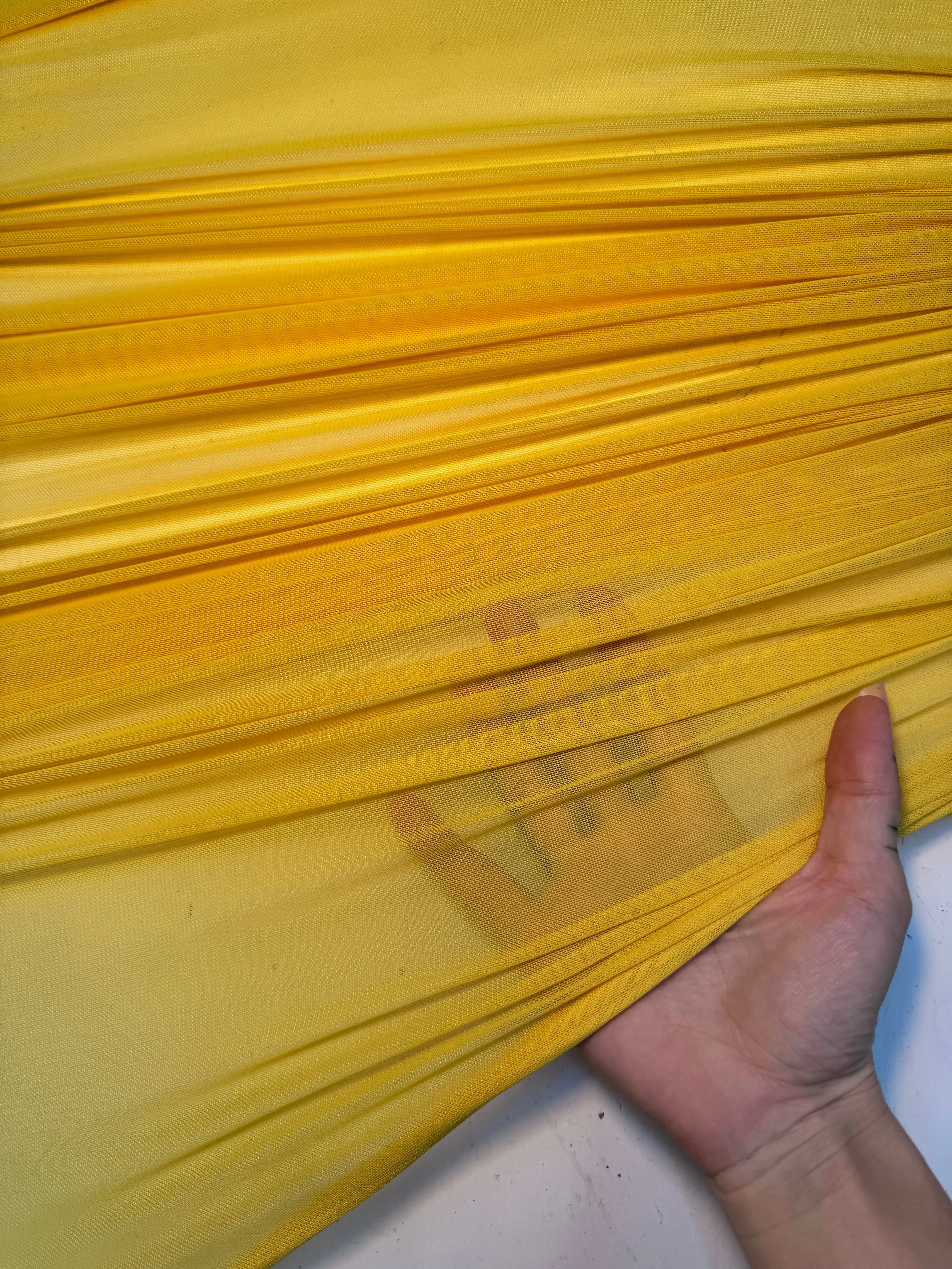 Yellow 4 Way Stretch Power Mesh