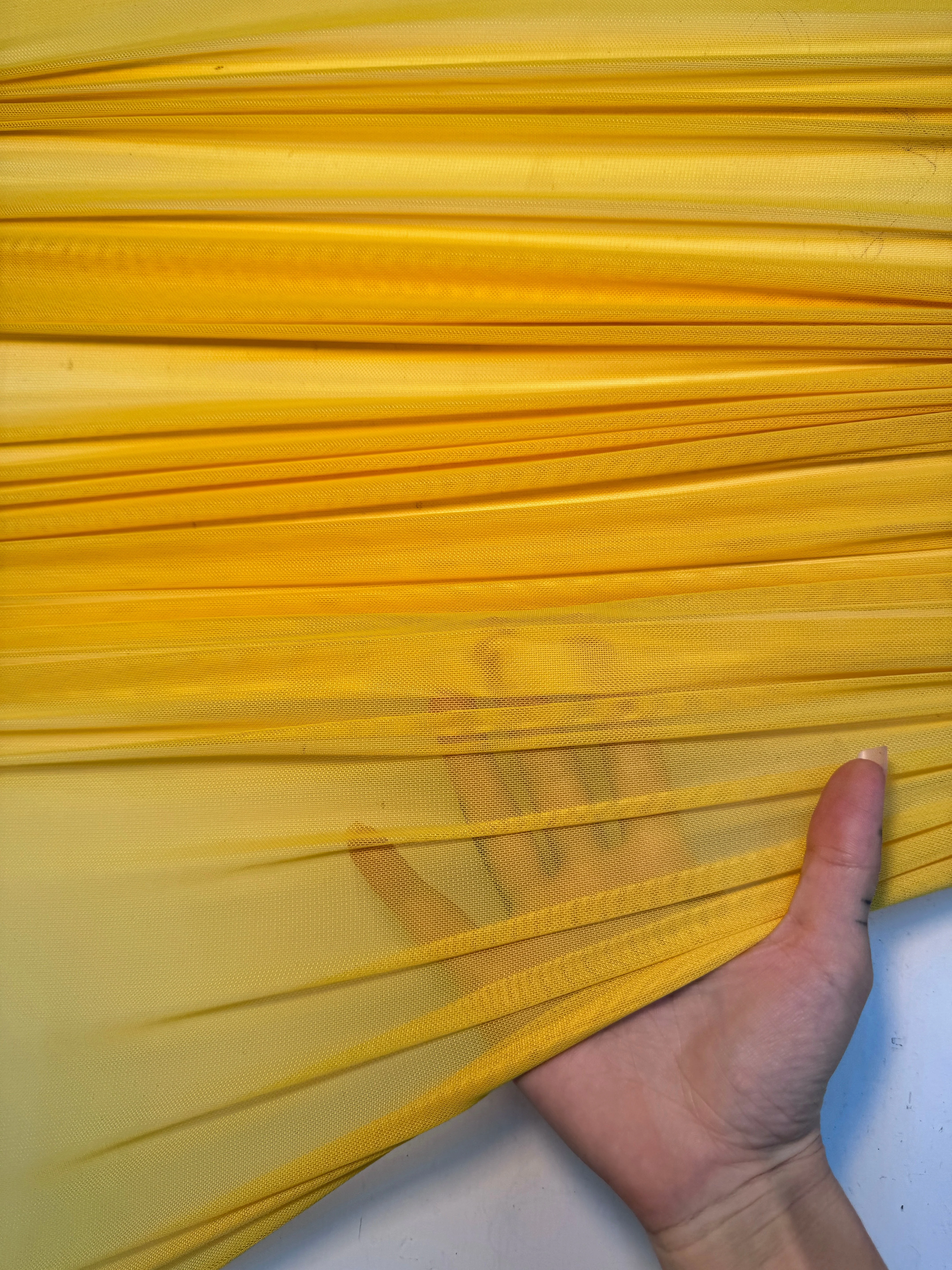 Yellow 4 Way Stretch Power Mesh - Image 2