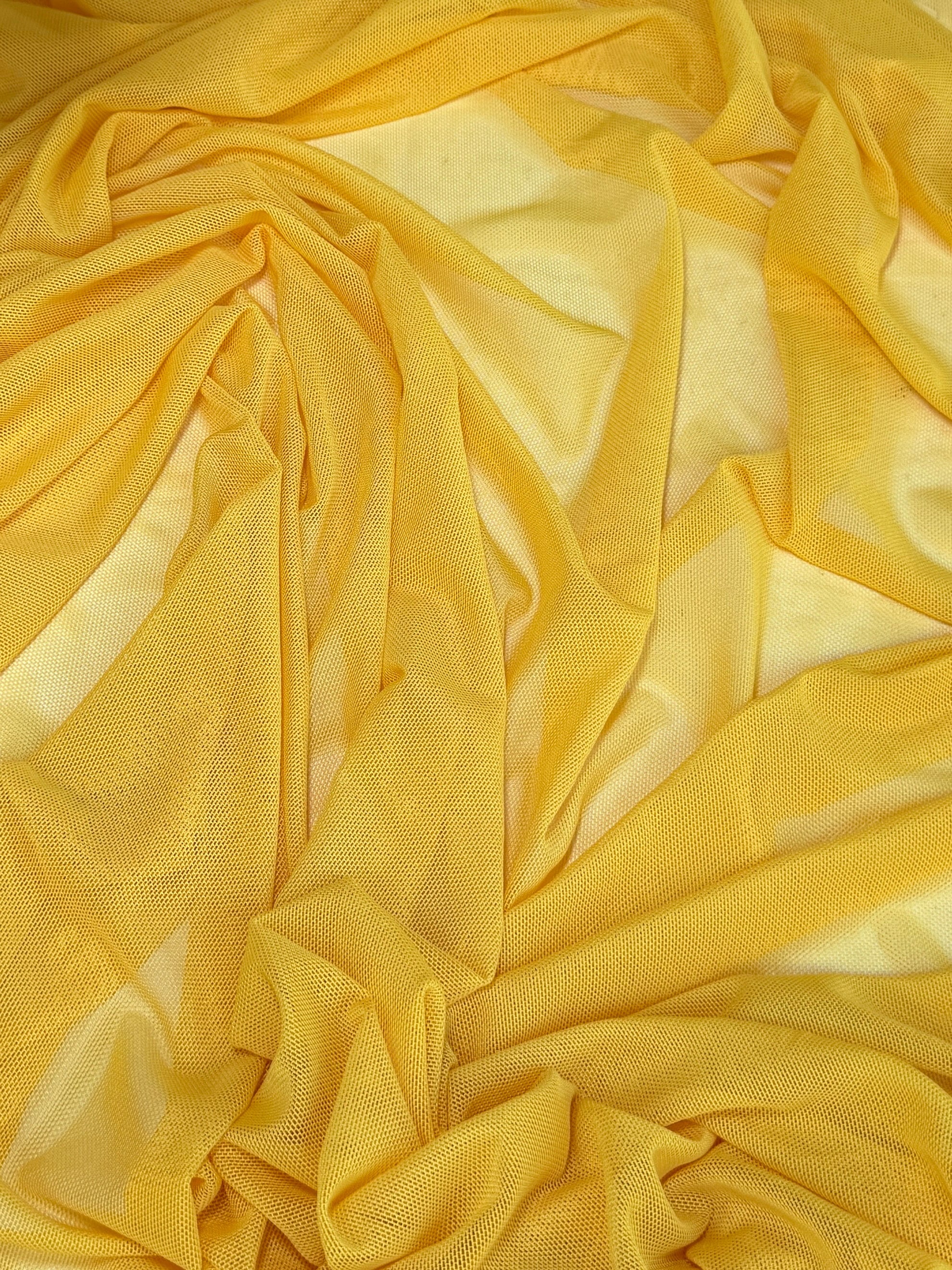 Yellow 4 Way Stretch Power Mesh - Image 3
