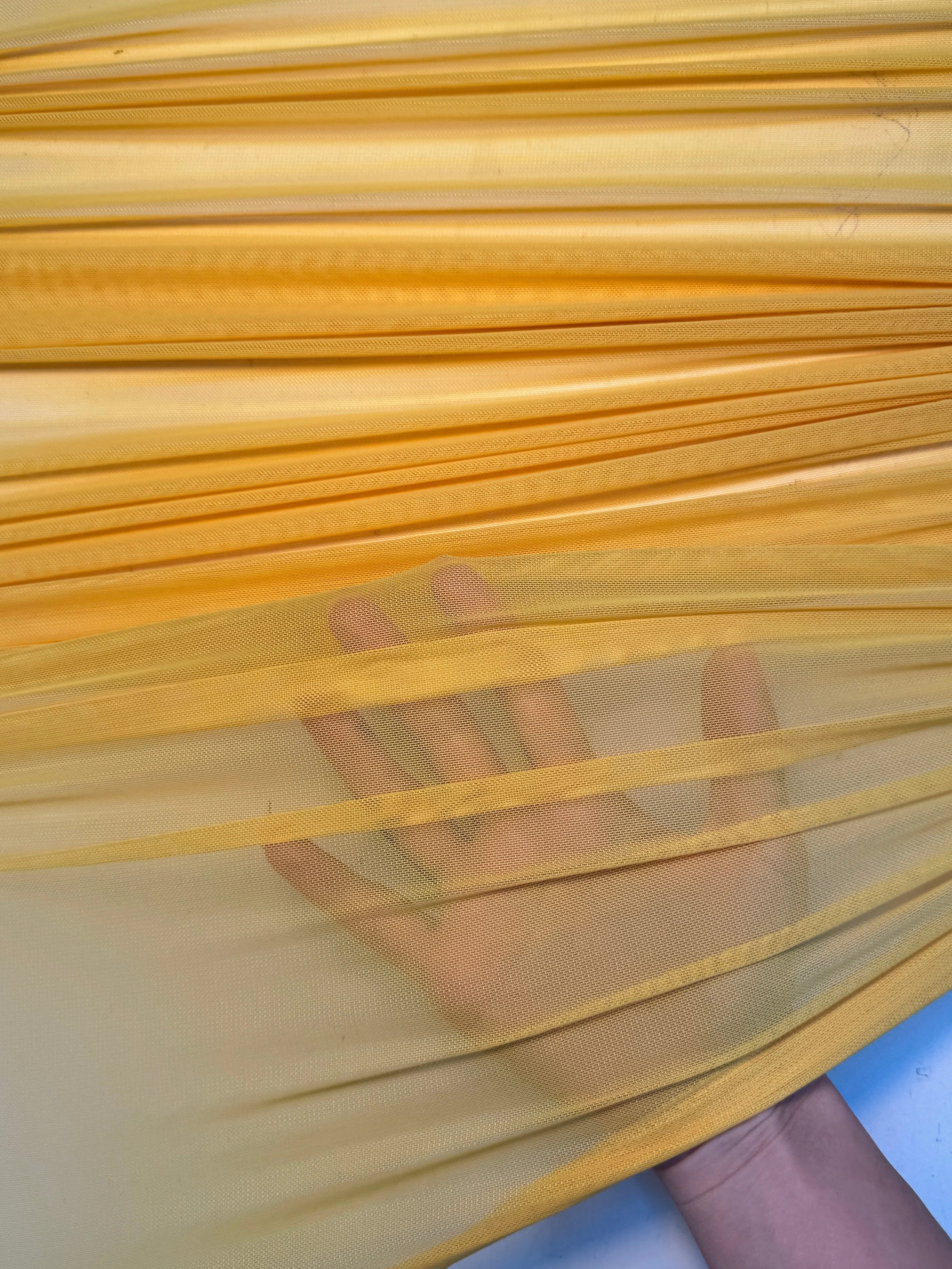 Yellow 4 Way Stretch Power Mesh - Image 4