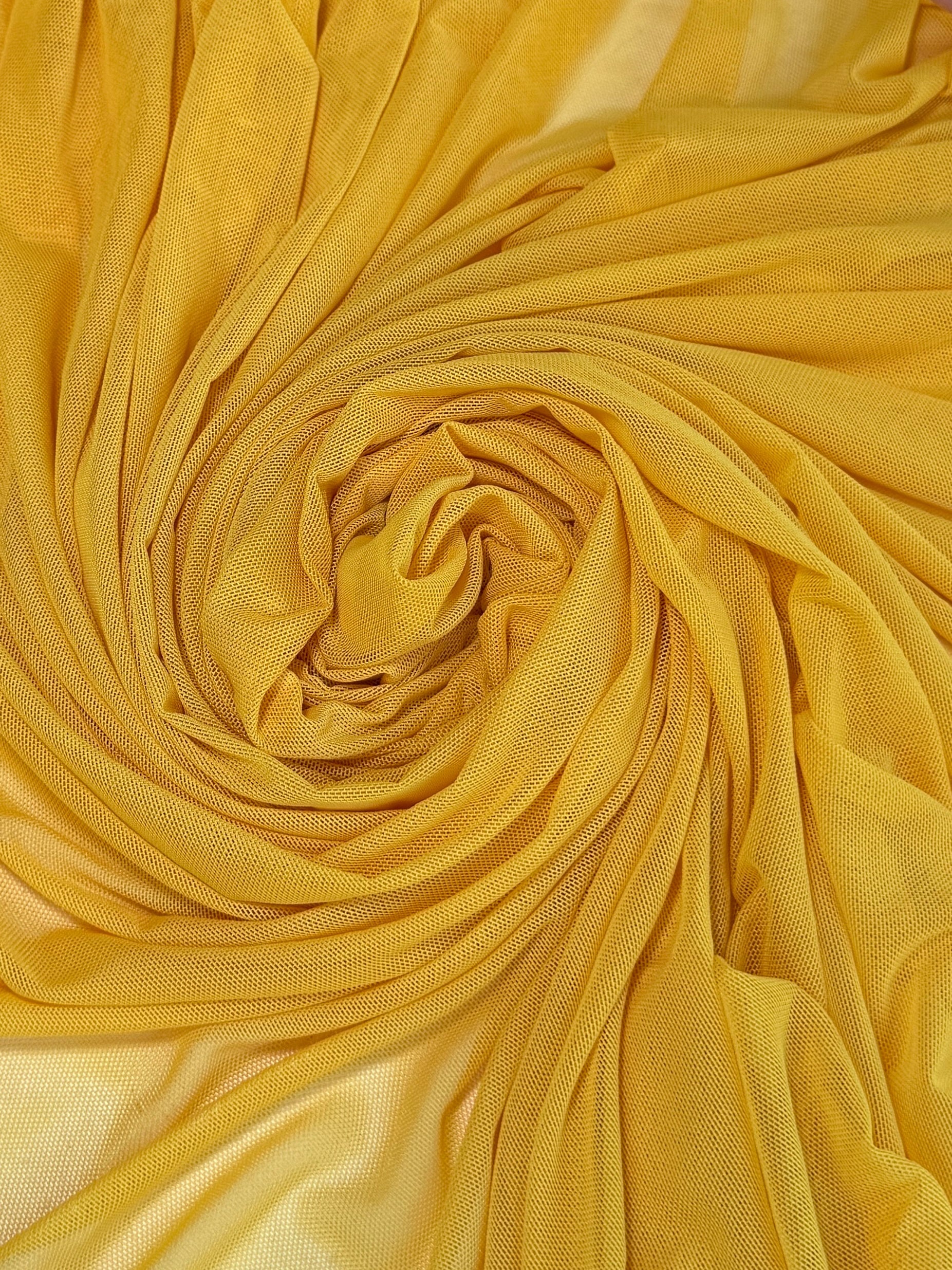 Yellow 4 Way Stretch Power Mesh - Image 5