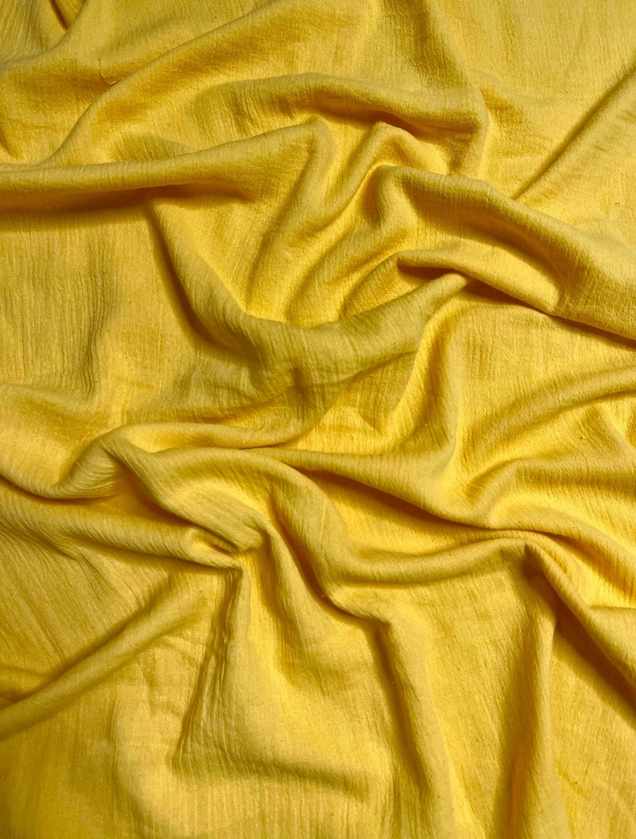 Yellow Crinkle Cotton Gauze - Image 3