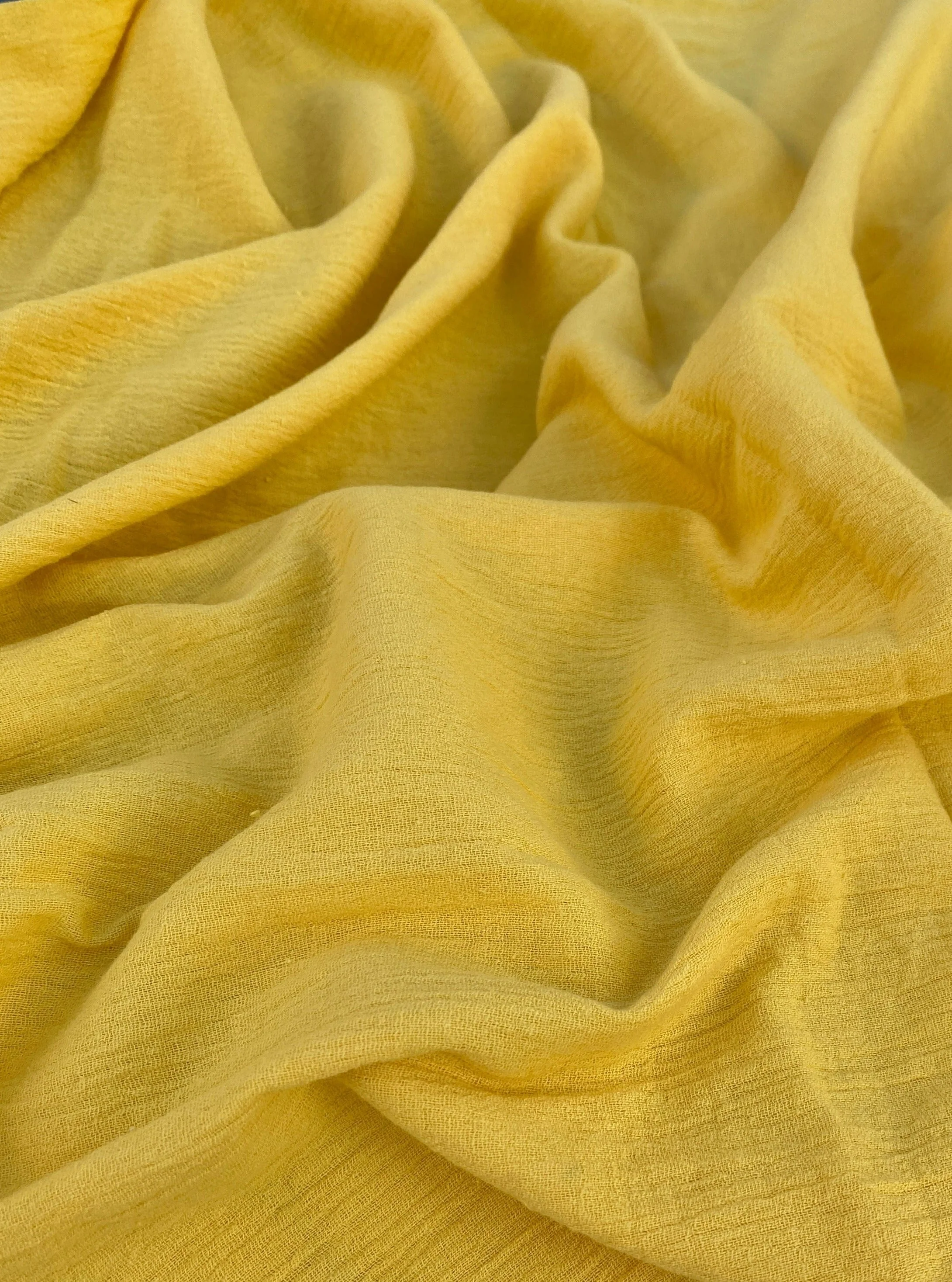 Yellow Crinkle Cotton Gauze