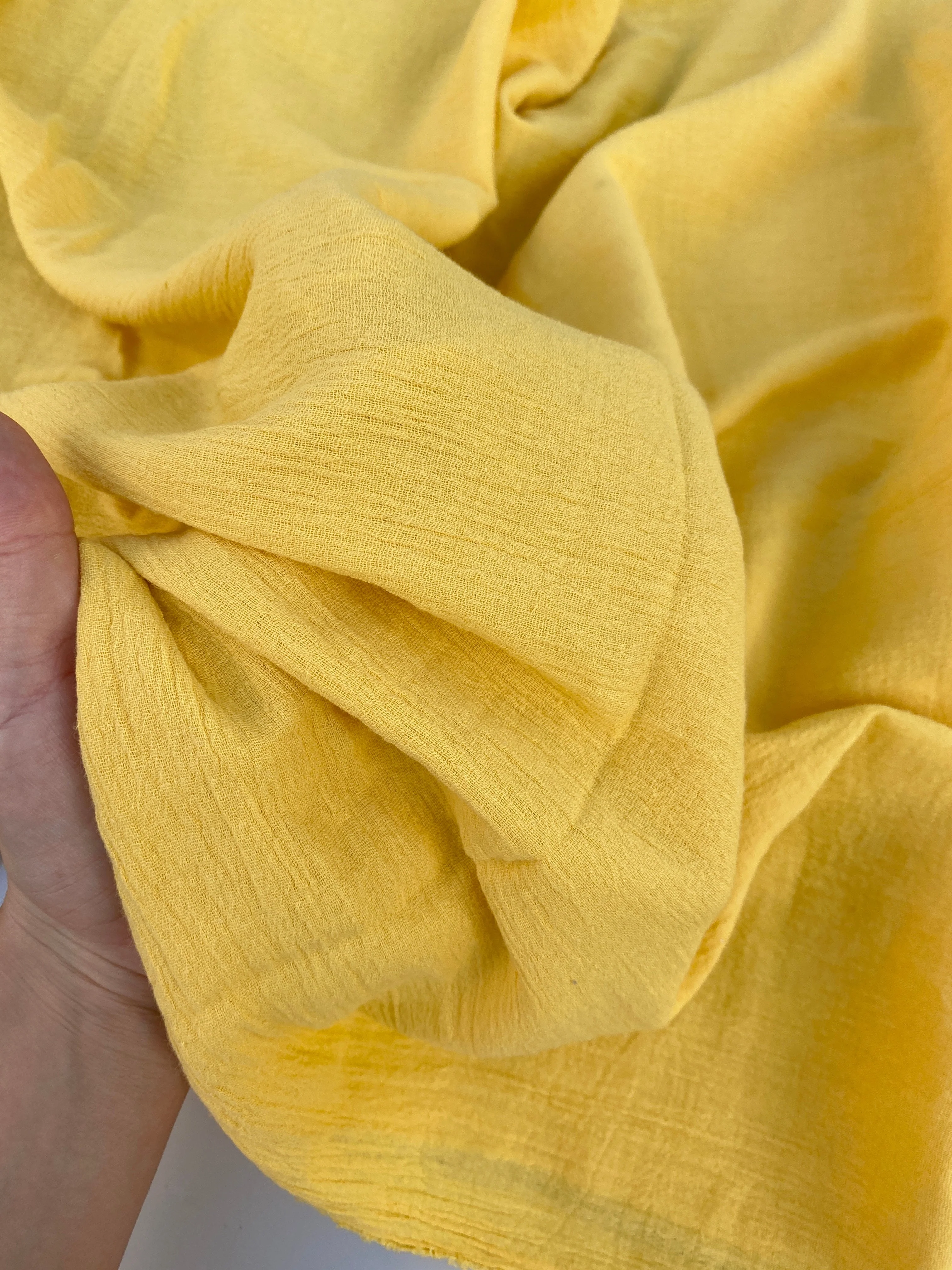 Yellow Crinkle Cotton Gauze - Image 4