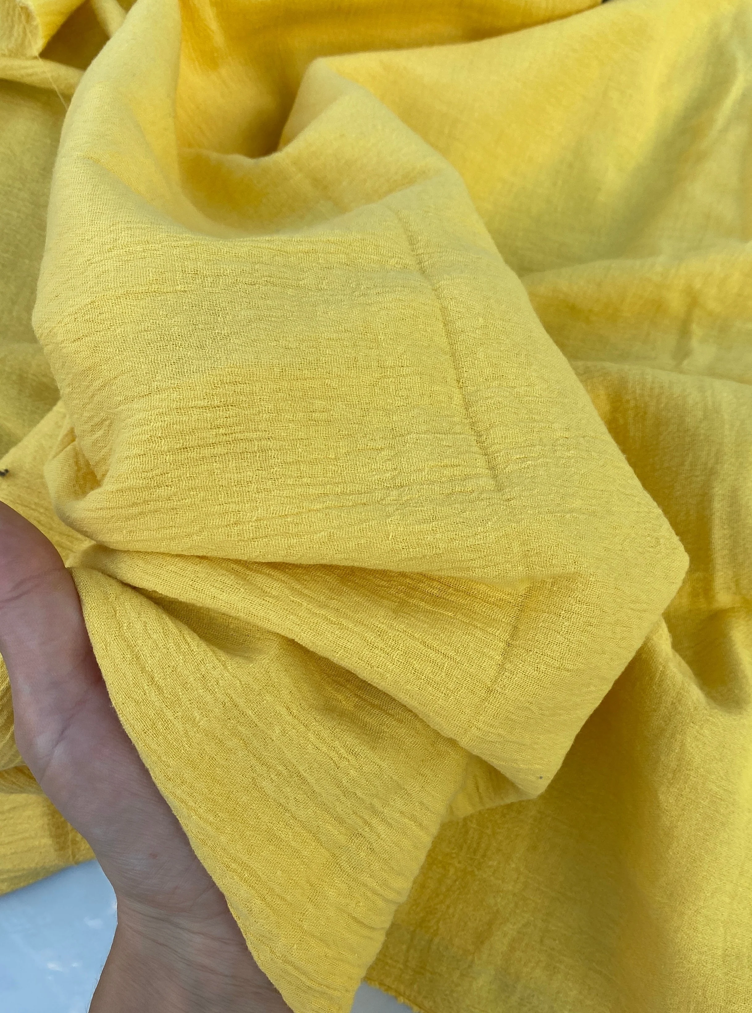 Yellow Crinkle Cotton Gauze - Image 5