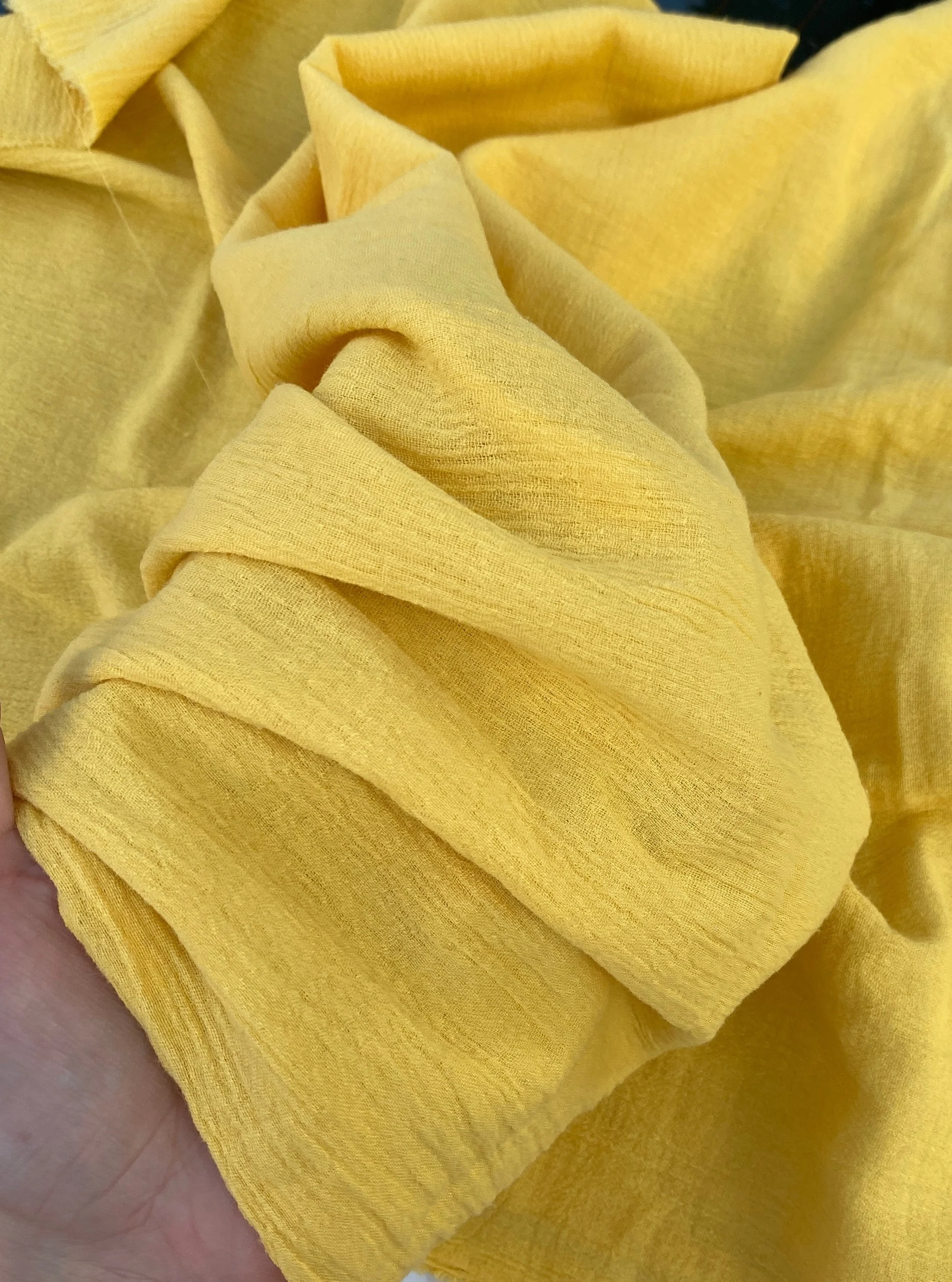 Yellow Crinkle Cotton Gauze - Image 6