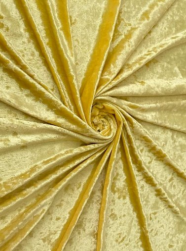 Yellow Stretch Crushed Velvet - Image 3