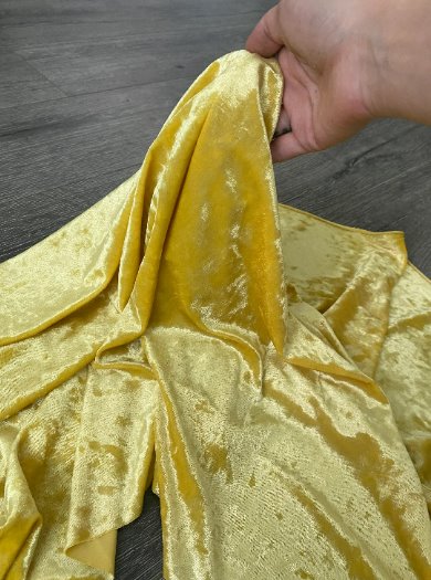 Yellow Stretch Crushed Velvet - Image 4