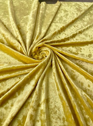 Yellow Stretch Crushed Velvet - Image 5