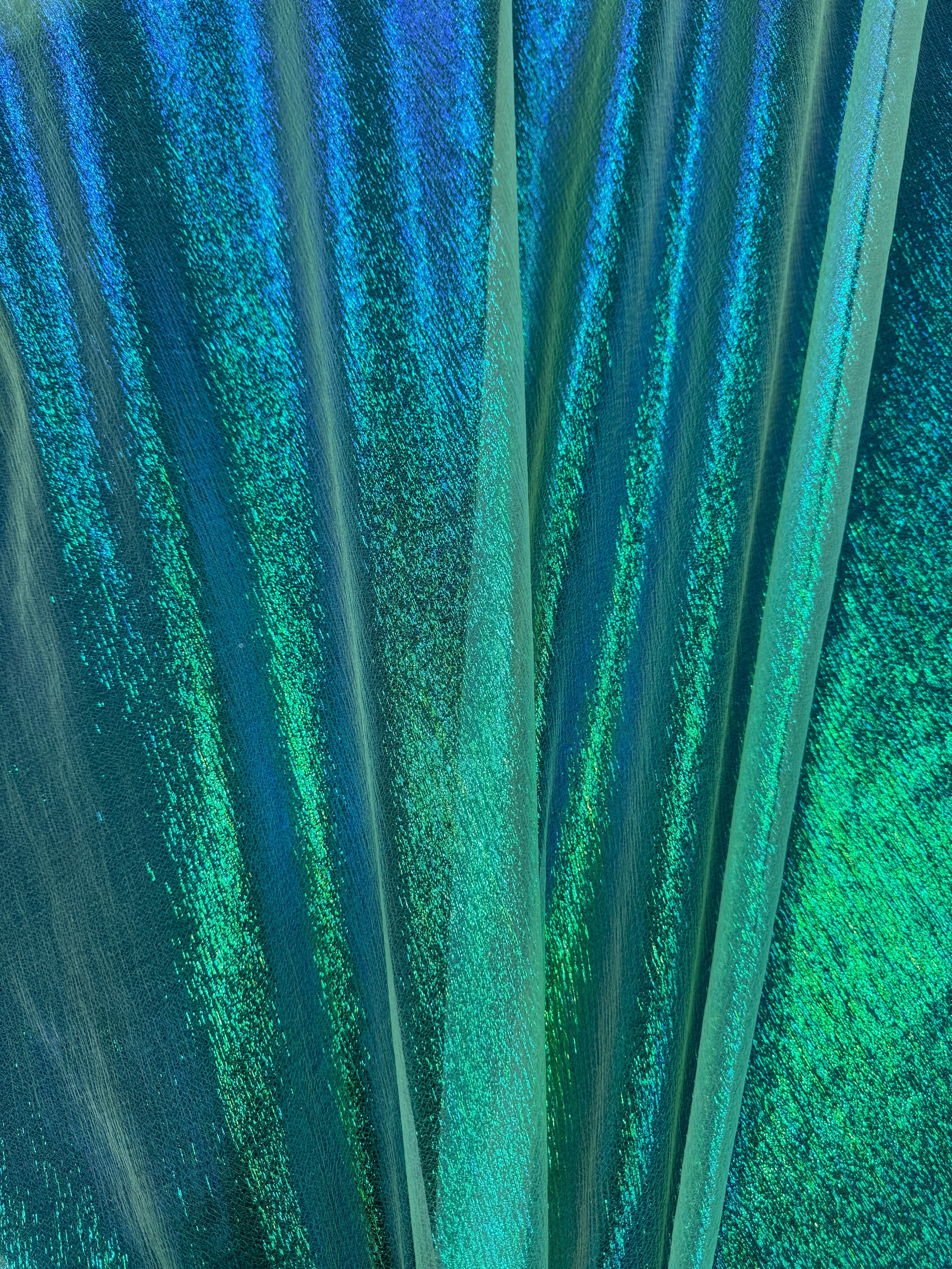 Yellow Green Iridescent Crushed Organza - Image 3