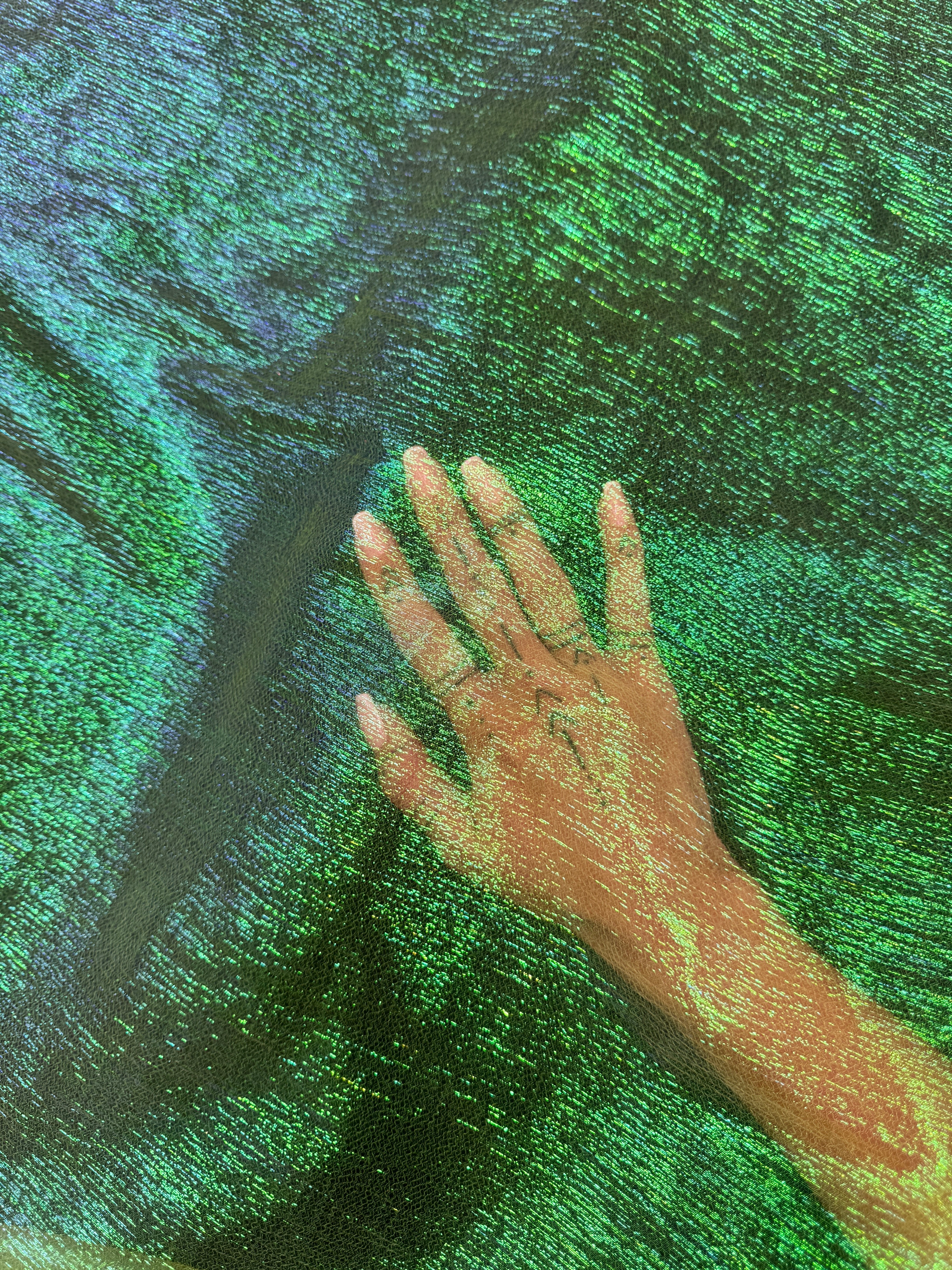 Yellow Green Iridescent Crushed Organza - Image 4