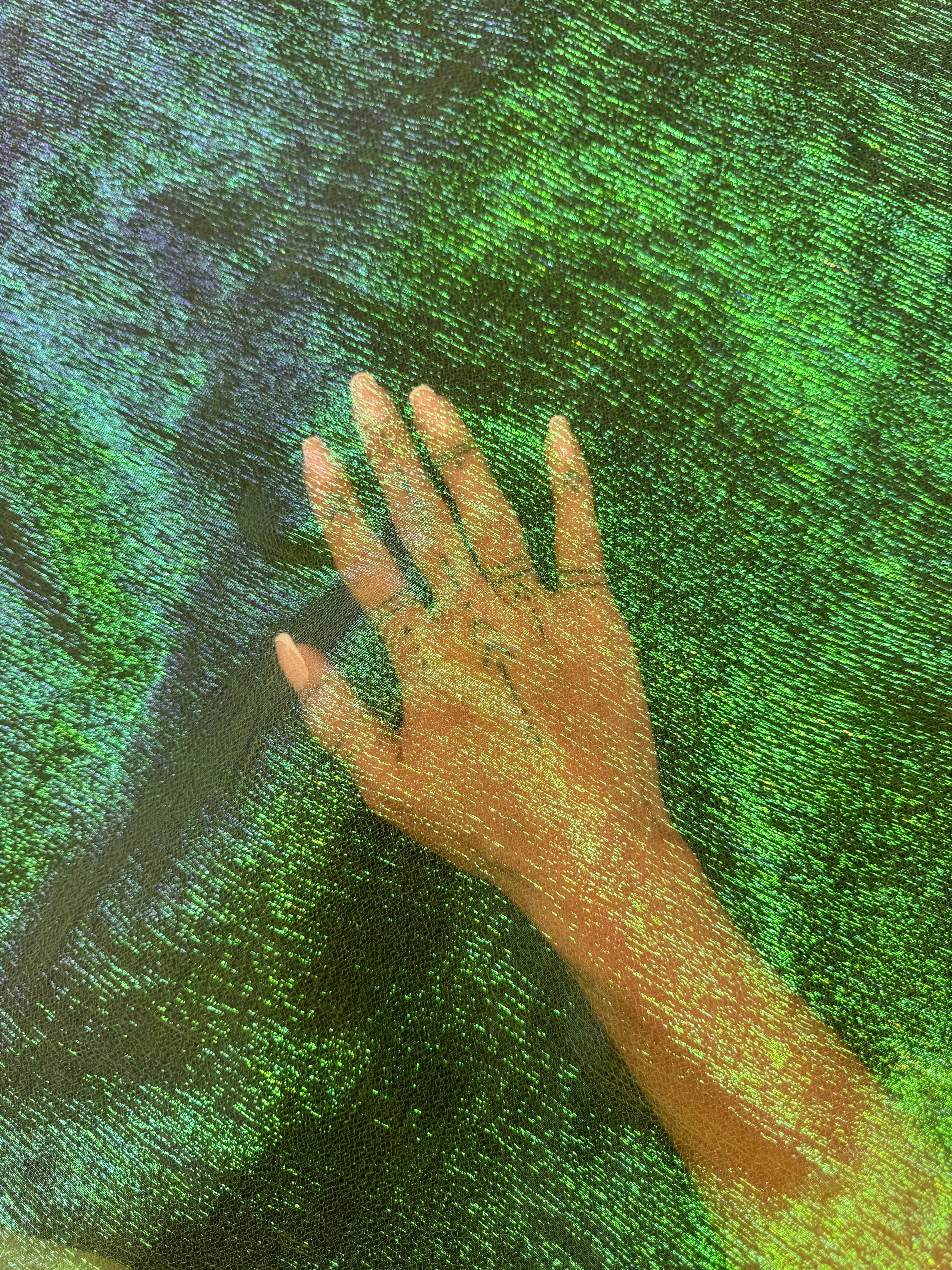 Yellow Green Iridescent Crushed Organza - Image 7