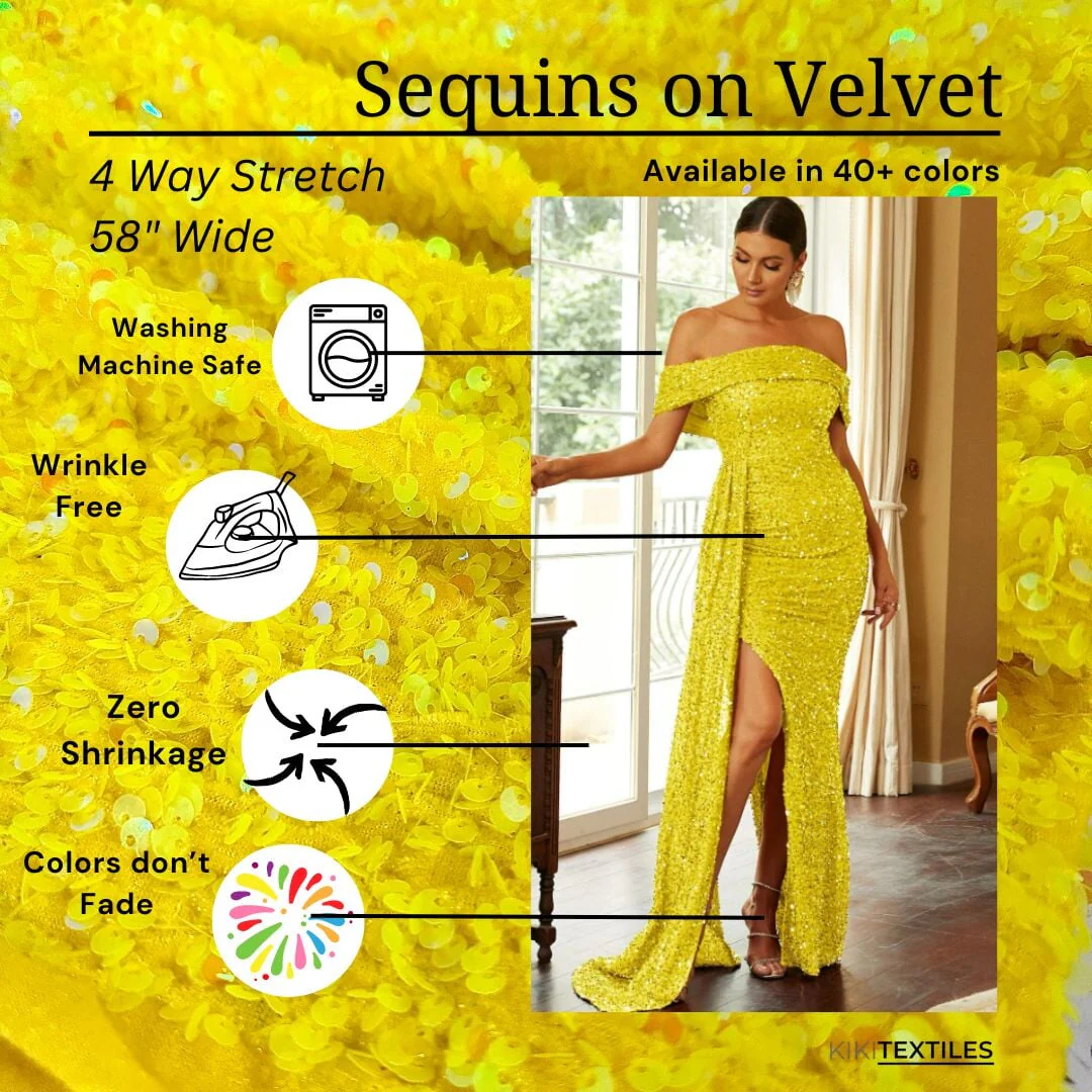 Yellow Sequin on Velvet - Image 2
