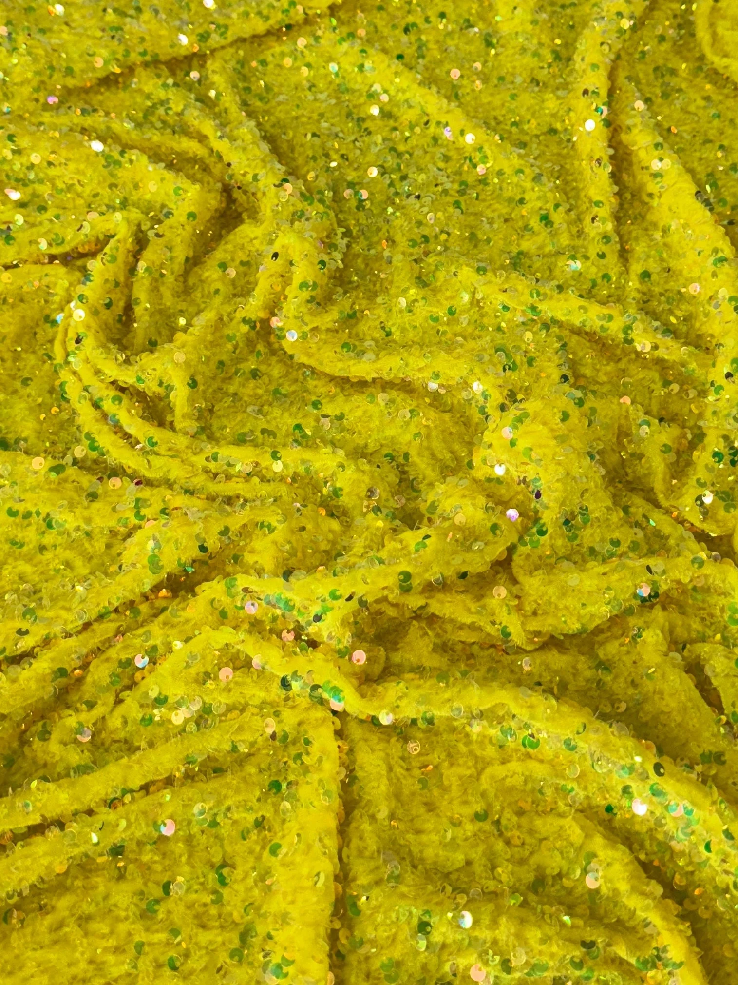 Yellow Iridescent Sequin on Velvet - Image 5
