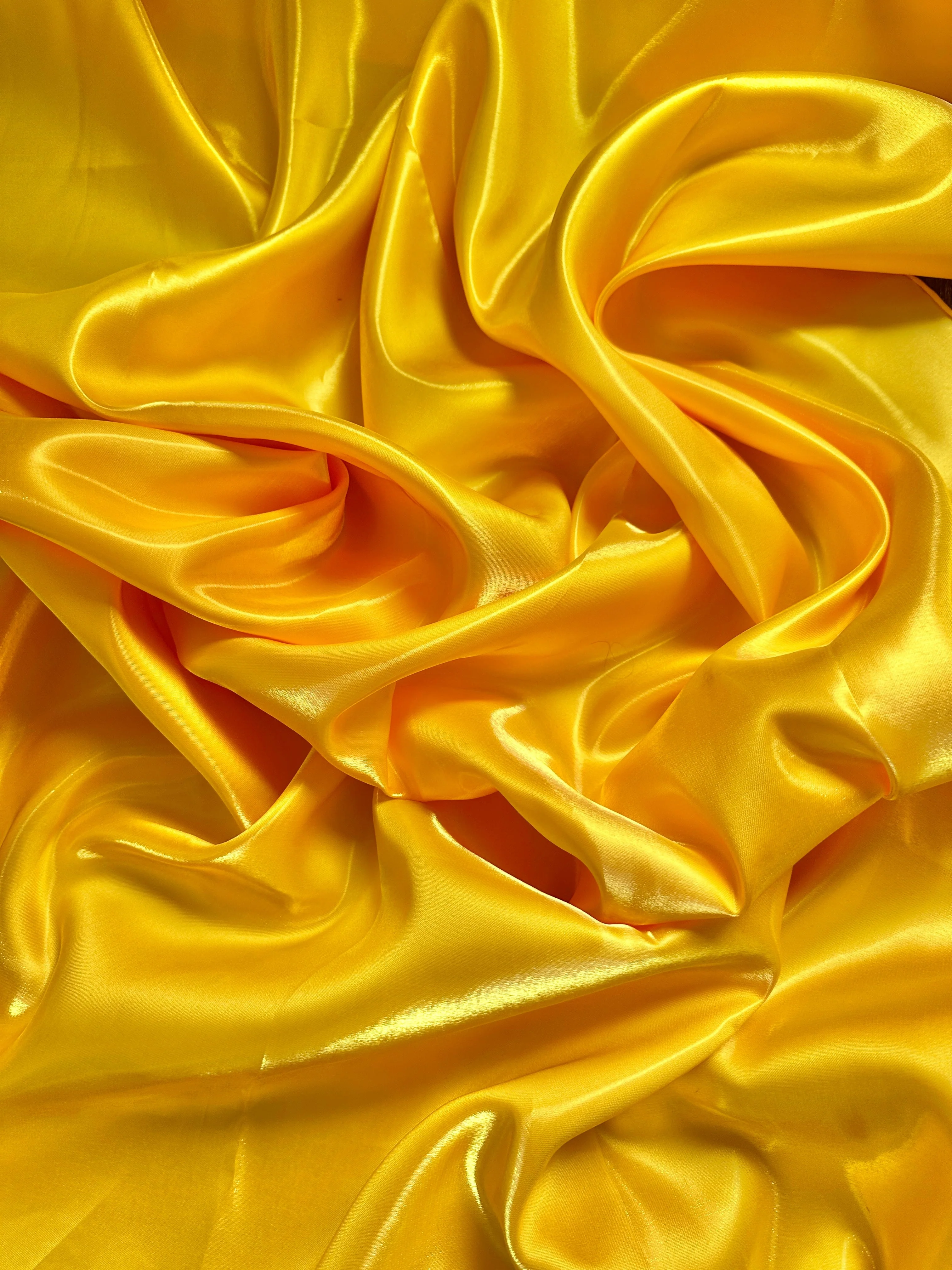 Yellow Liquid Bridal Satin - Image 3