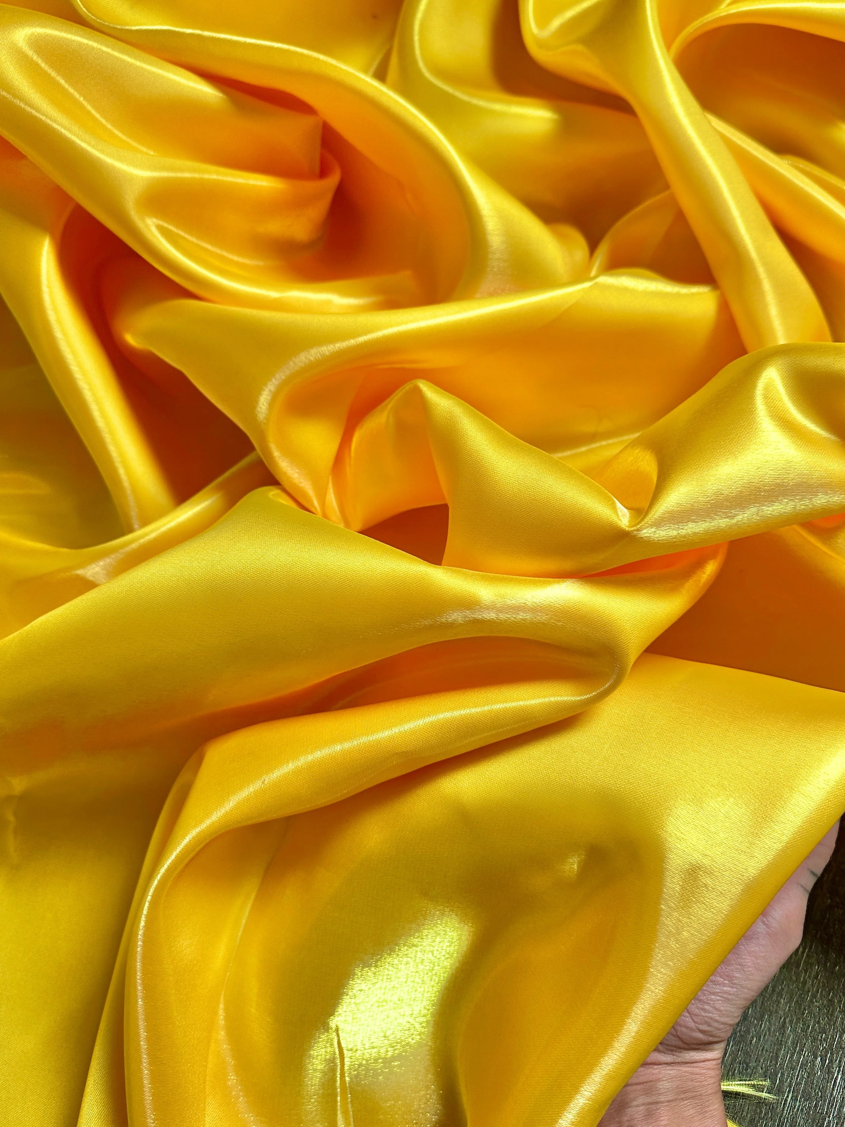 Yellow Liquid Bridal Satin - Image 5