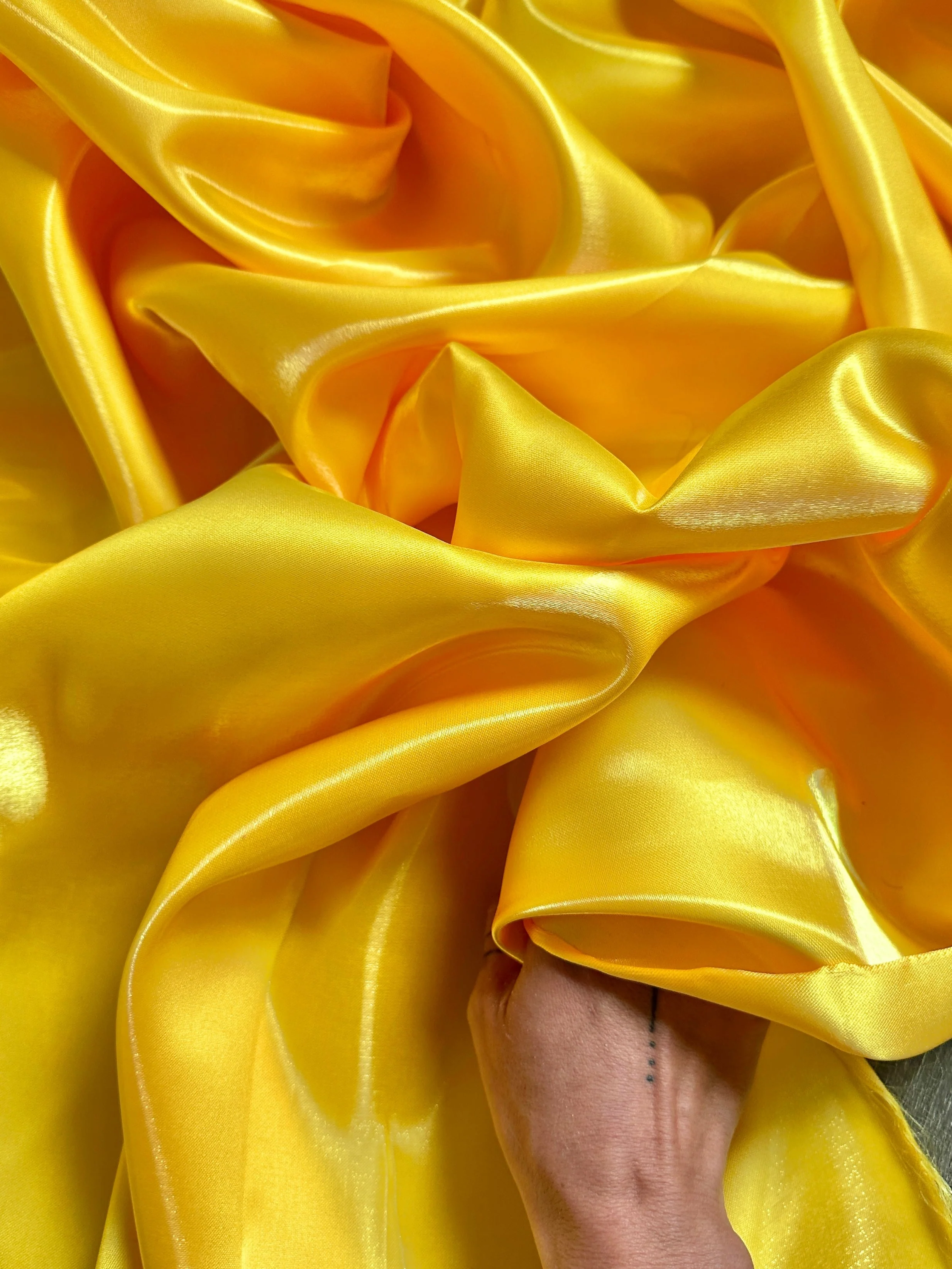 Yellow Liquid Bridal Satin - Image 6