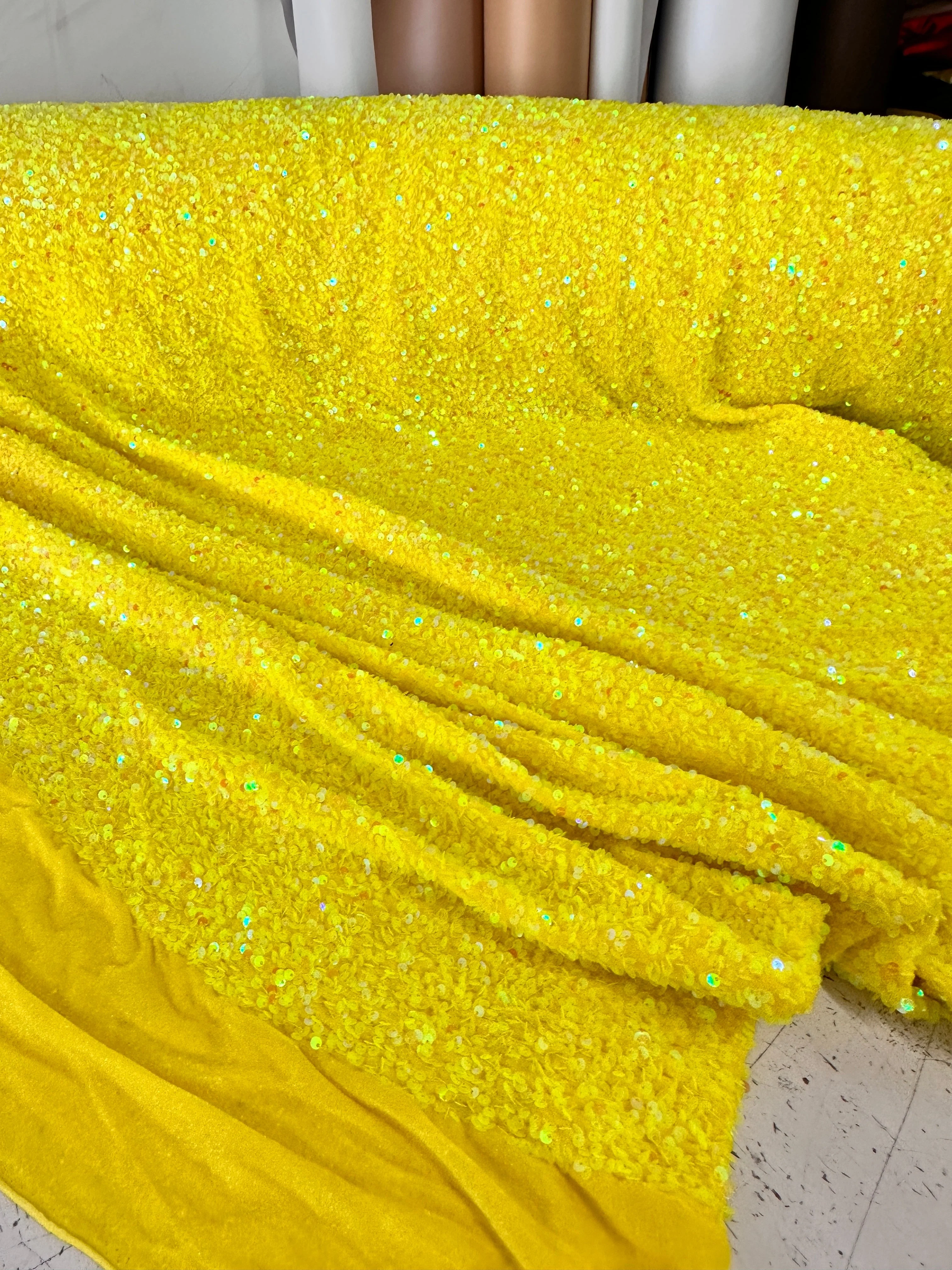 Yellow Sequin on Velvet - Image 10