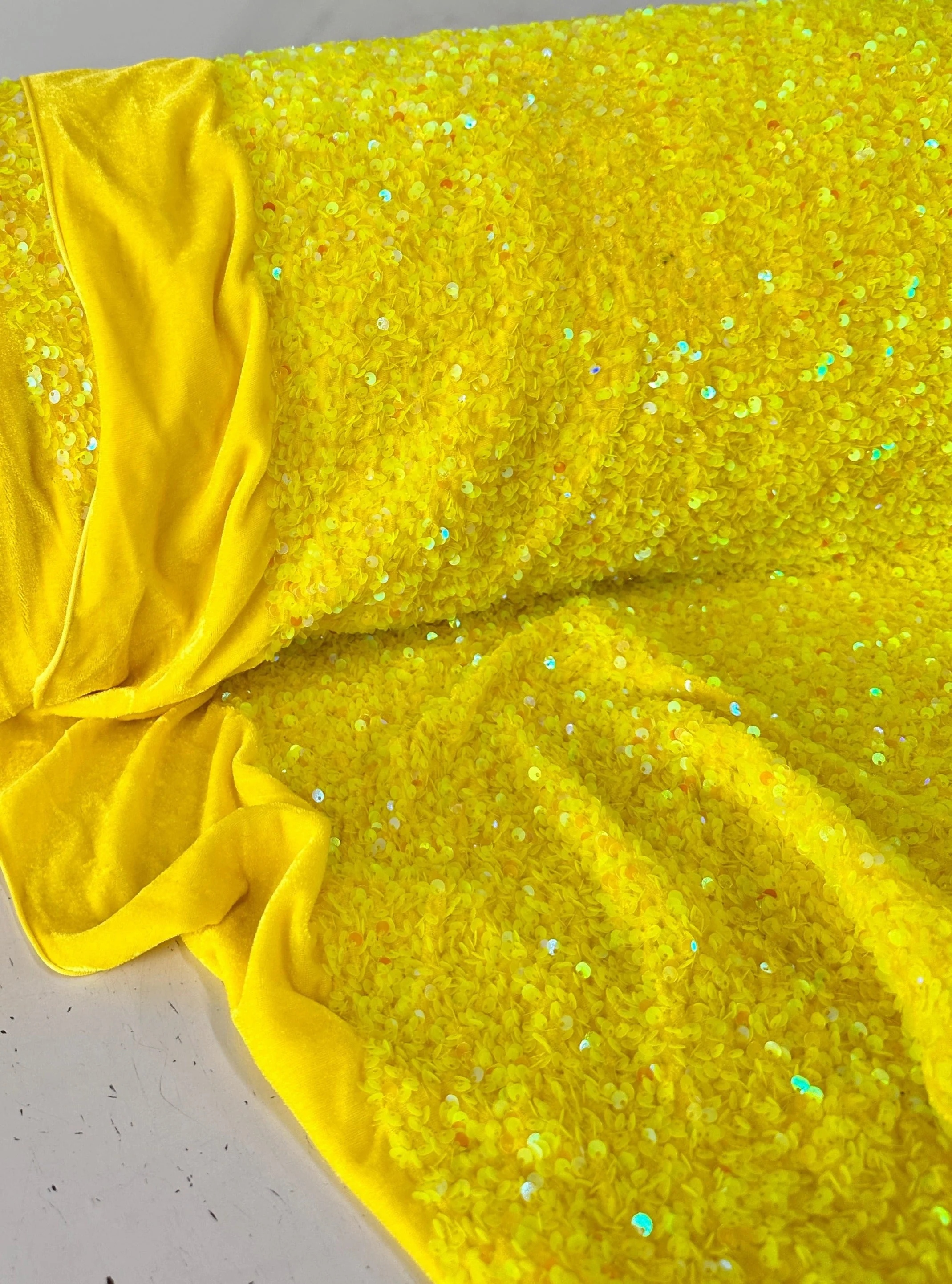 Yellow Sequin on Velvet - Image 6