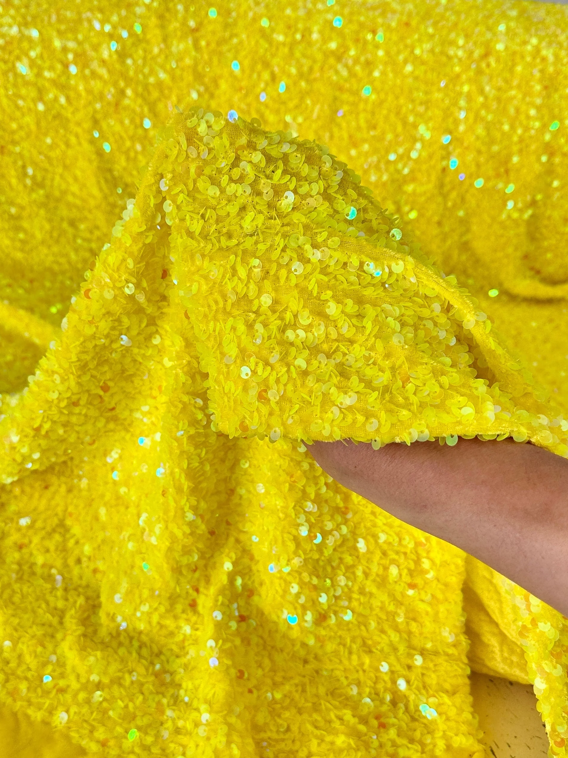 Yellow Sequin on Velvet - Image 9