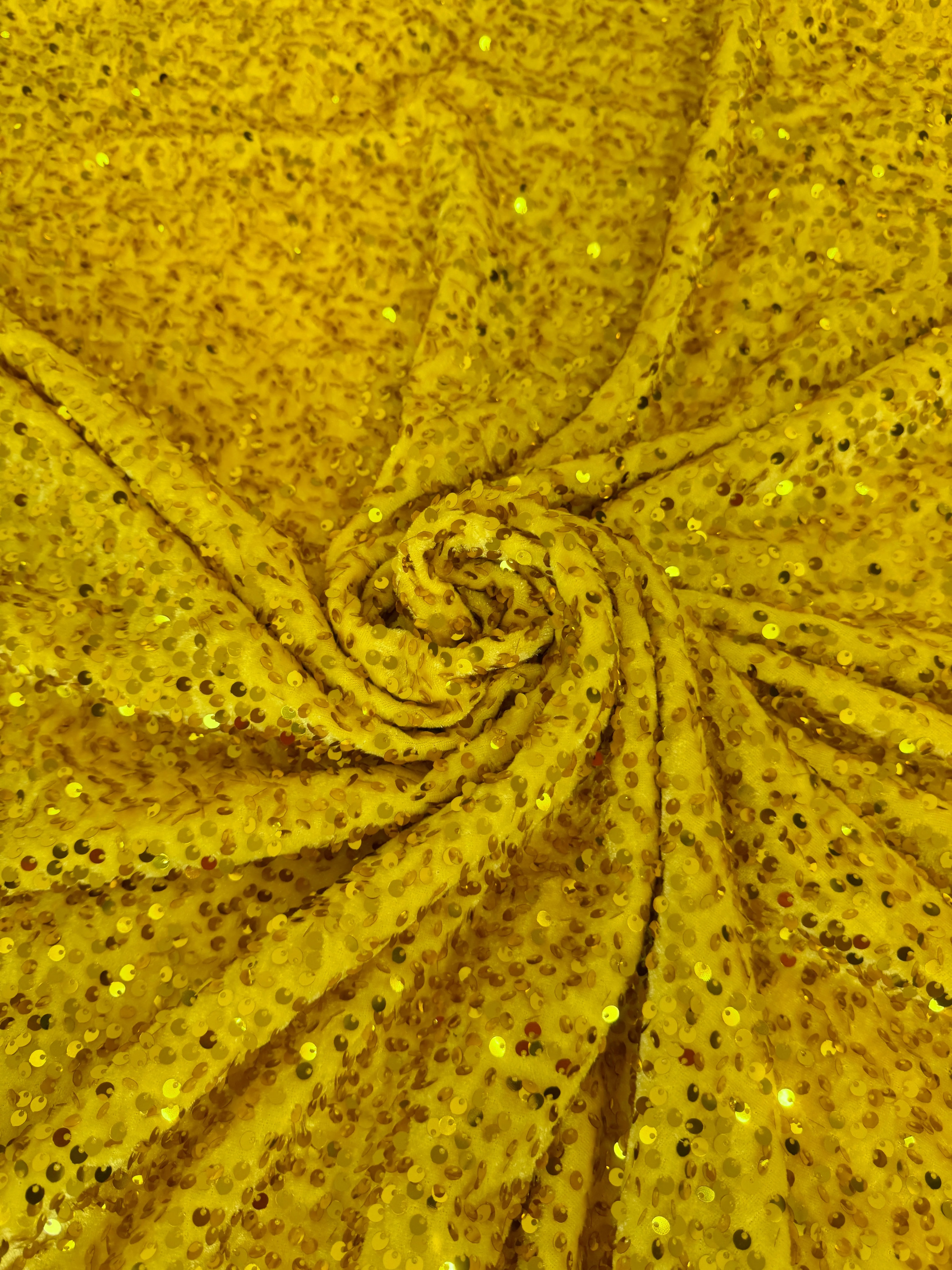 Yellow Sequins Velvet - Image 5