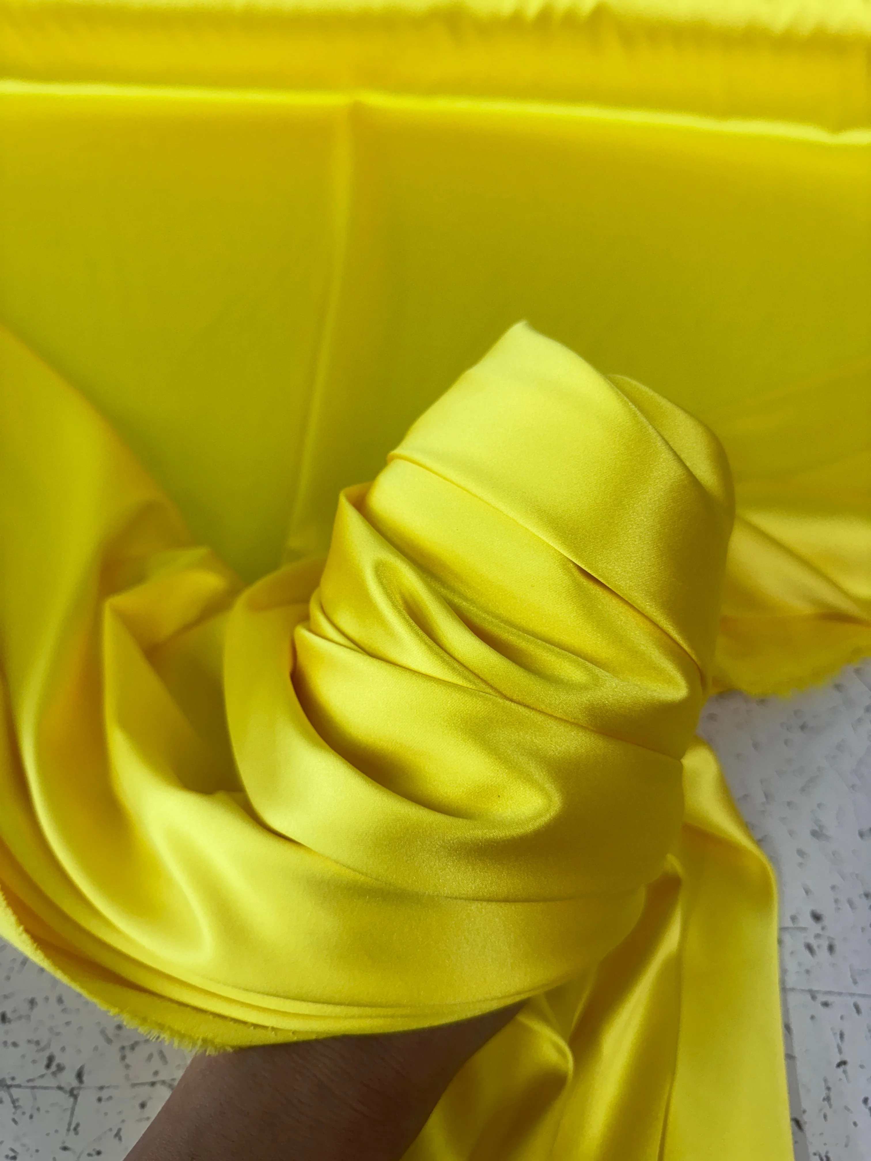 Yellow Stretch Crepe Back Satin - Image 2