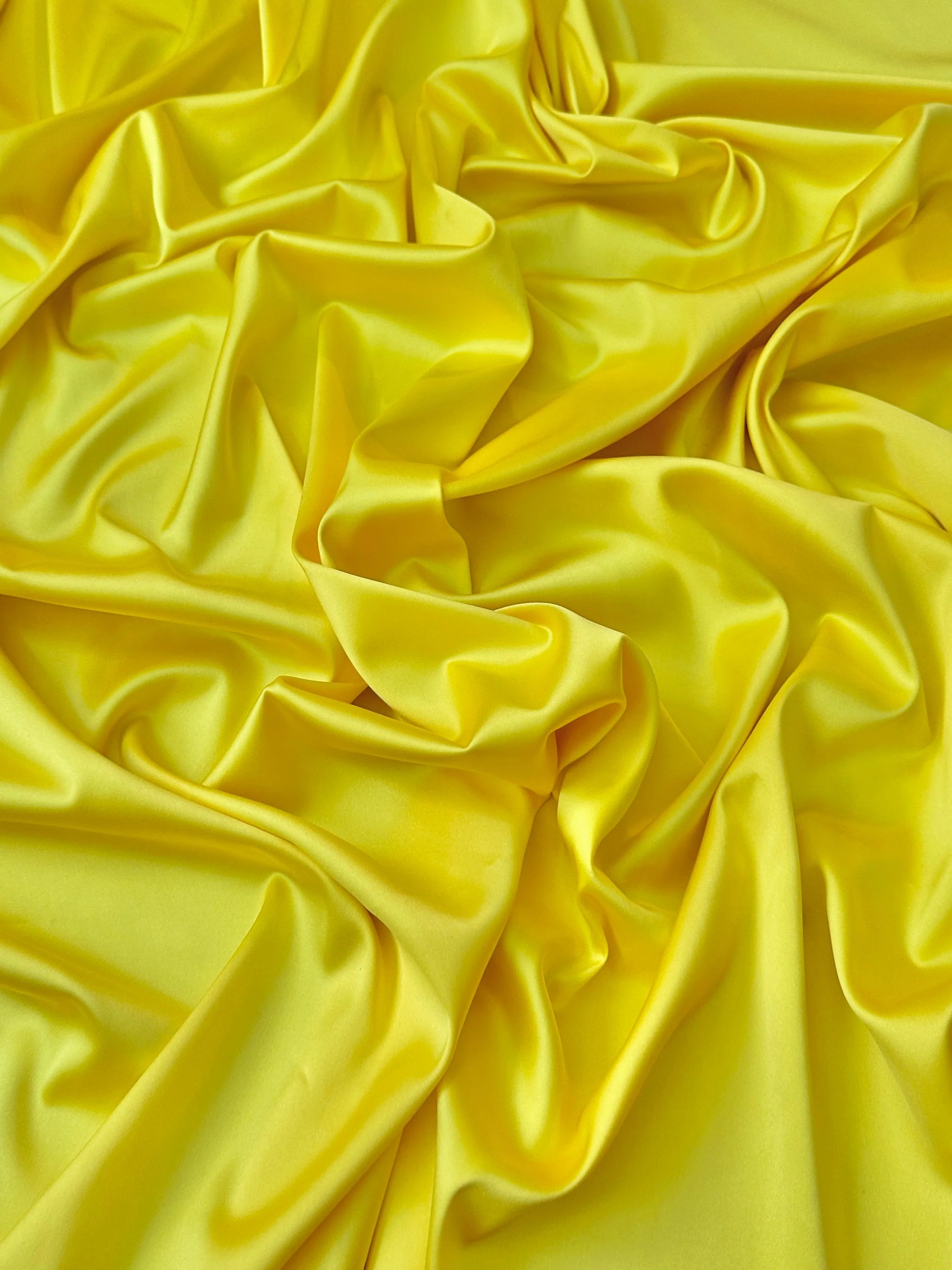 Yellow Stretch Crepe Back Satin - Image 4