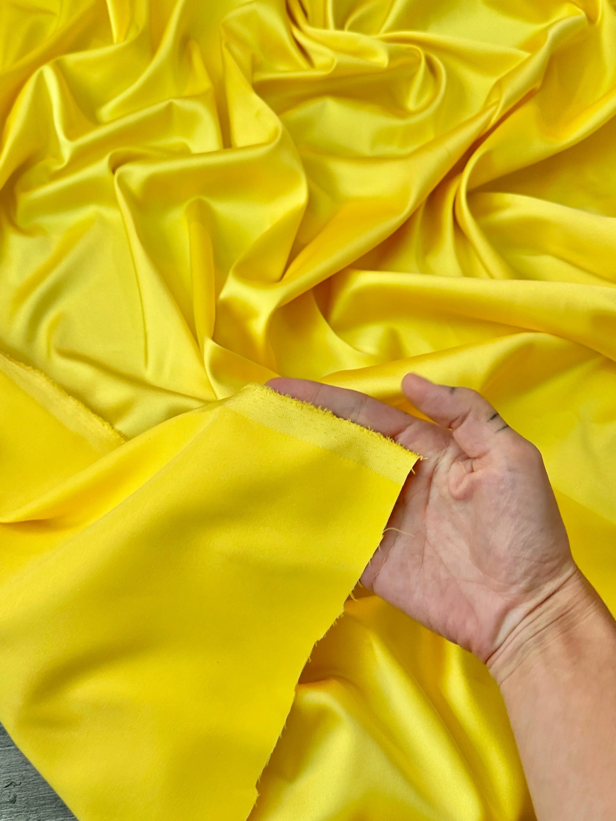 Yellow Stretch Crepe Back Satin - Image 8