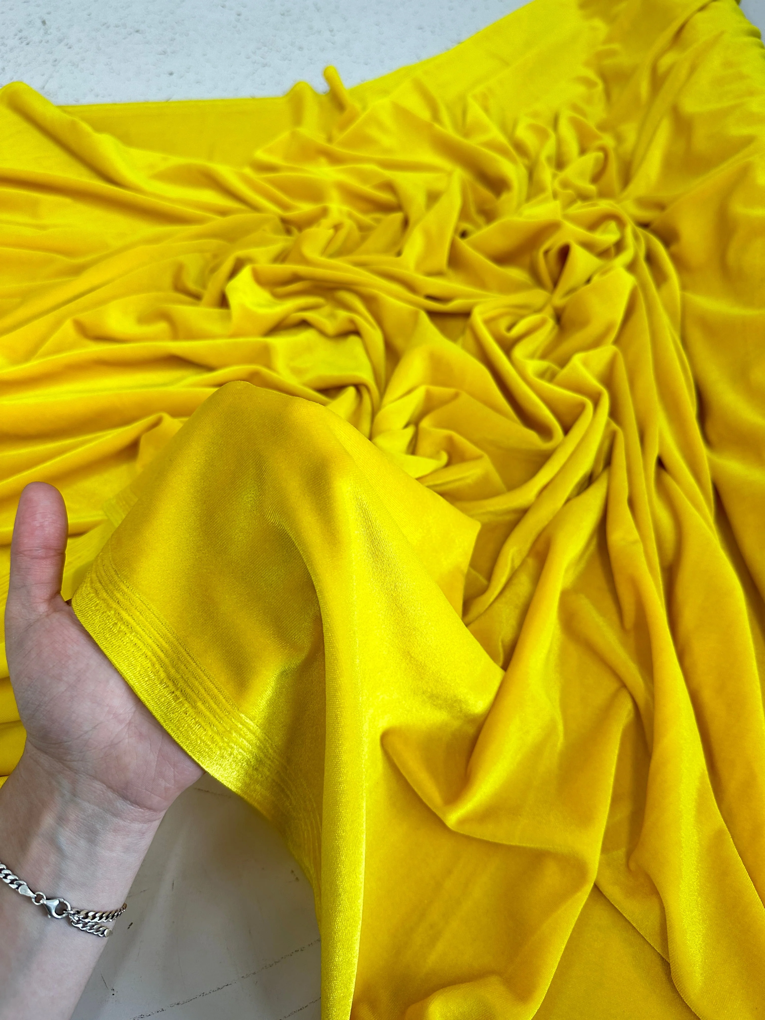 Yellow Stretch Velvet - Image 9